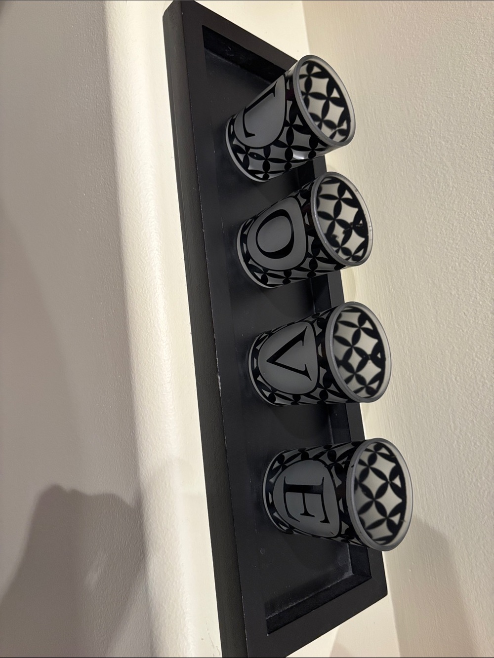 Black LOVE Wall Votive Holder – Modern Home Wall Decor